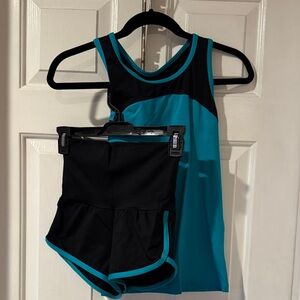 Motionwear Teal and Black Workout Ensemble